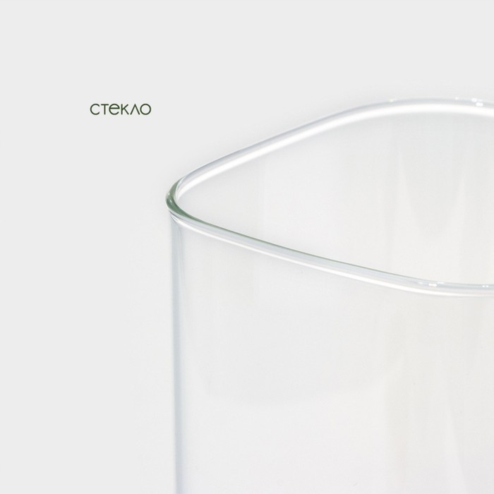 Банка стеклянная для хранения сыпучих продуктов BellaTenero «Эко. Квадратная», 1,5 л, 10×21 см, с бамбуковой крышкой