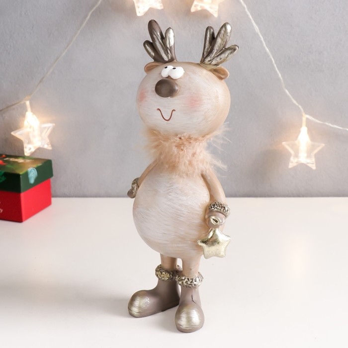 Сувенир полистоун Сувенир полистоун "Смешной олешка в сапожках с звёздочкой" пух 26х12х8 см