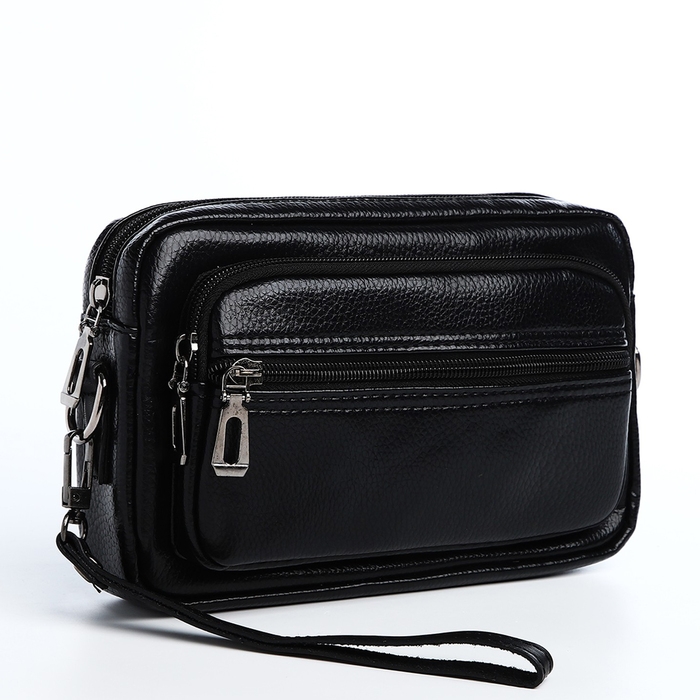 Сумка мужская через плечо, искусственная кожа, цвет чёрный Сумка мужская через плечо, искусственная кожа, цвет чёрный