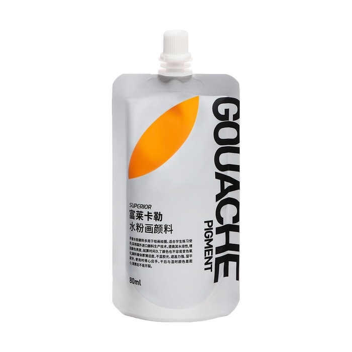 Гуашь художественная 80 мл, в дой-паке с крышкой, желтый Гуашь художественная 80 мл, в дой-паке с крышкой, желтый