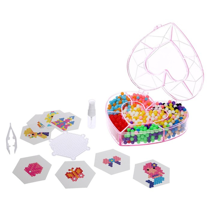 Аквамозаика «Сердце», 8 карточек, в пакете Аквамозаика «Сердце», 8 карточек, в пакете