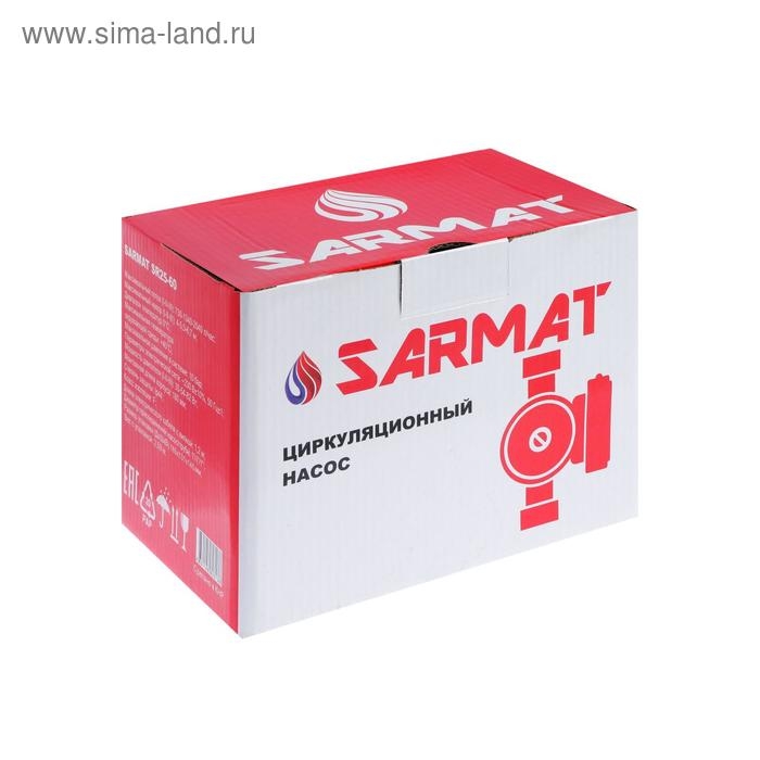 Насос циркуляционный SARMAT SR 25-60, 35/54/82 Вт, напор 6 м, кабель 1.2 м