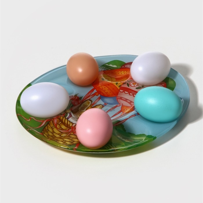 Подставка стеклянная для яиц 10 ячеек Доляна «Пасхальный кролик», 24×20,5 см Подставка стеклянная для яиц 10 ячеек Доляна «Пасхальный кролик», 24×20,5 см