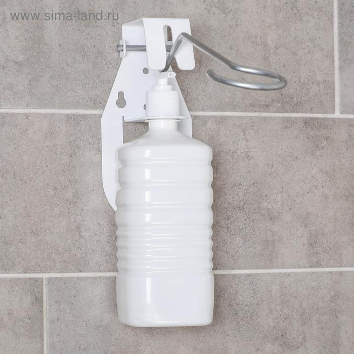 Дозатор для антисептика локтевой, 1 л, с держателем, цвет белый Дозатор для антисептика локтевой, 1 л, с держателем, цвет белый