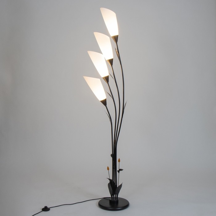 Торшер  Торшер "Ариадна" 4хЕ27 15Вт чёрно-белый h.170 см