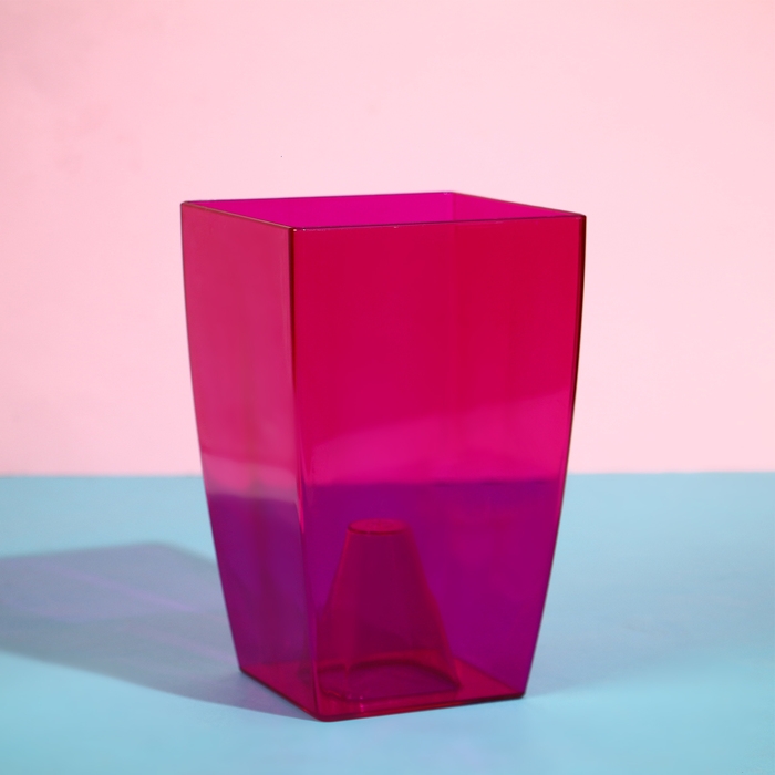 Горшок для орхидей, 2 л, 12,5 &times; 19,5 см, пластик, прозрачно-малиновый
