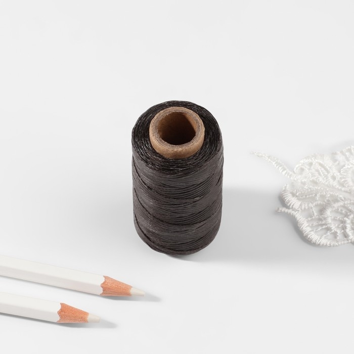 Нитки вощёные, плоские, 210D/16, 1 мм, 50 ± 2 м, цвет тёмно-серый Нитки вощёные, плоские, 210D/16, 1 мм, 50 ± 2 м, цвет тёмно-серый