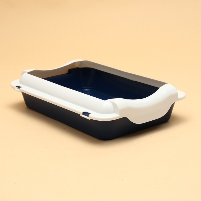 Туалет средний с бортом 36 х 26 х 9, синий/белый Туалет средний с бортом 36 х 26 х 9, синий/белый