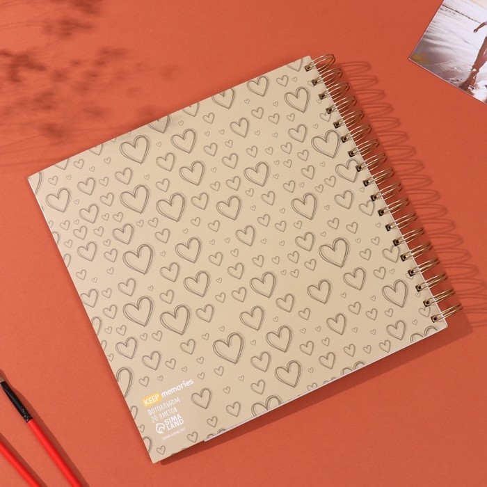 Фотоальбом на спирали 20 листов "Мы женаты" объёмный элемент + 4 вкладки 24х24 см