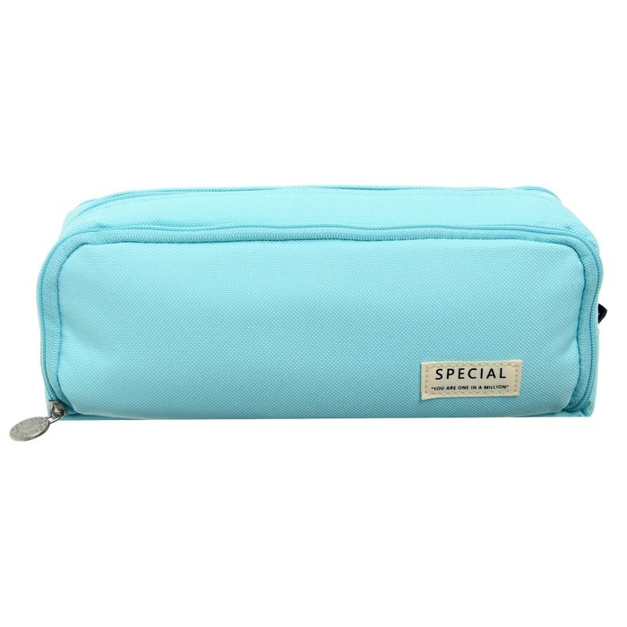 Пенал школьный на молнии 3-х секционный, голубой Пенал школьный на молнии 3-х секционный, голубой