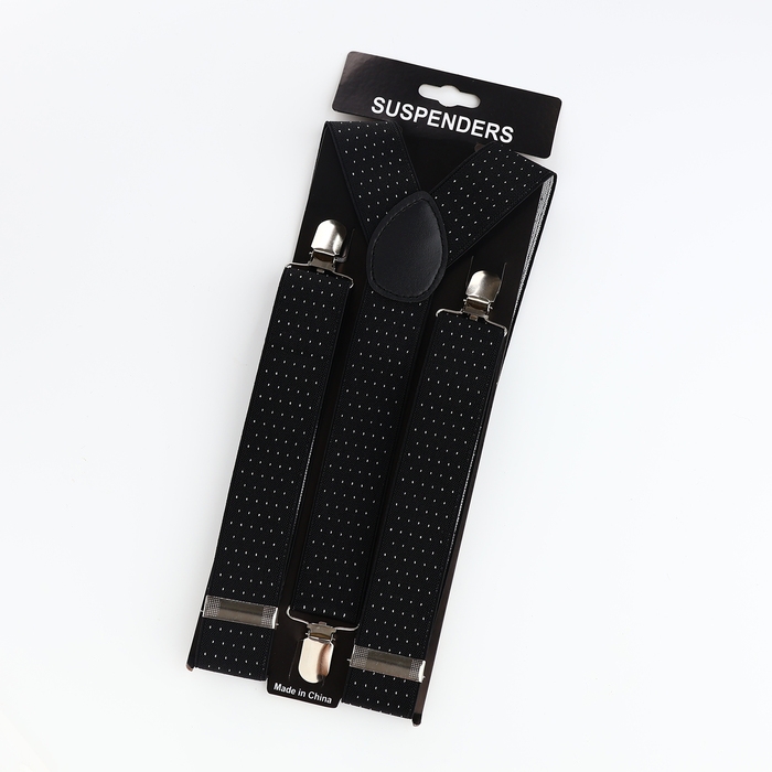 Подтяжки взрослые, ширина 2,5 см, цвет чёрный Подтяжки взрослые, ширина 2,5 см, цвет чёрный