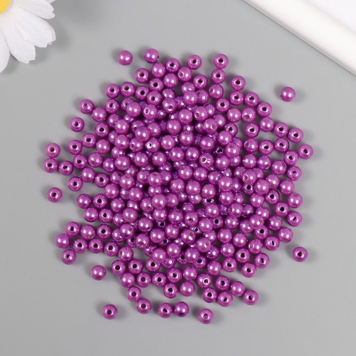 Набор бусин Набор бусин "Жемчуг" d 6 мм, 250 гр, сиреневый