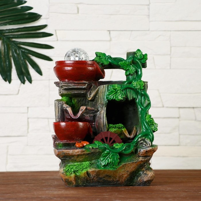 Фонтан Фонтан "Старая бочка в лиане" 13,5х17,28 см (с подсветкой)