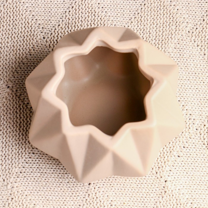 Кашпо  Кашпо "Треугольники" бежевое, 10х10х7см