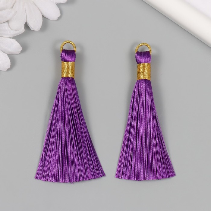 Декор для творчества текстиль Декор для творчества текстиль "Кисть. Оливия" фиолетовый набор 2 шт 8х1,2 см