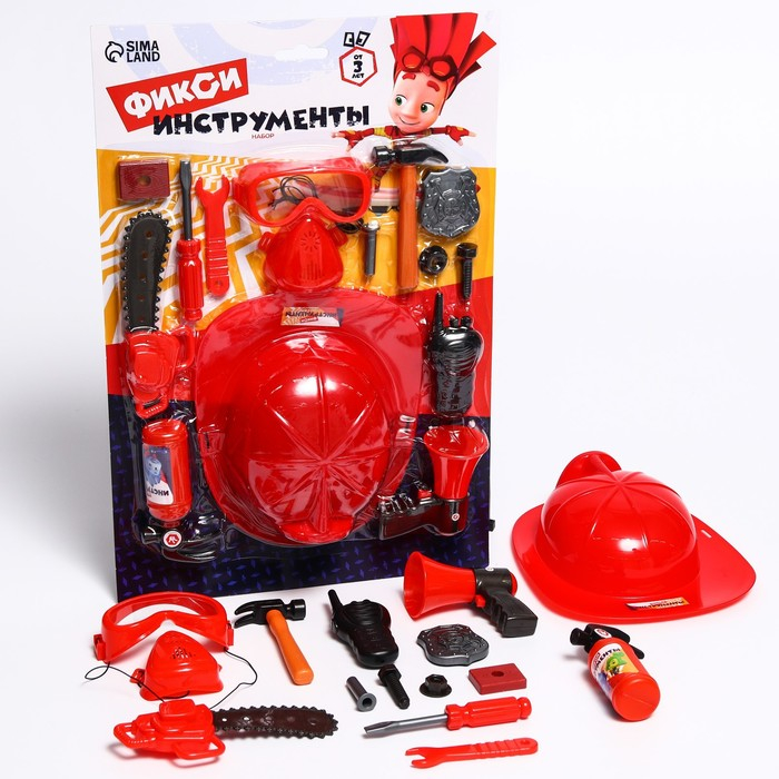 Набор пожарного с каской ФИКСИКИ Набор пожарного с каской ФИКСИКИ "Фикси Инструменты" 15 предметов