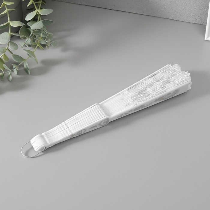 Веер h=21 см Веер h=21 см "Цветы", белый