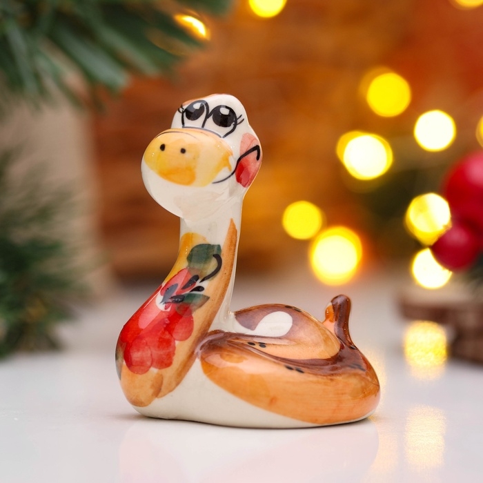 Сувенир Сувенир "Удав" 7х6,5 см, гжель, цвет