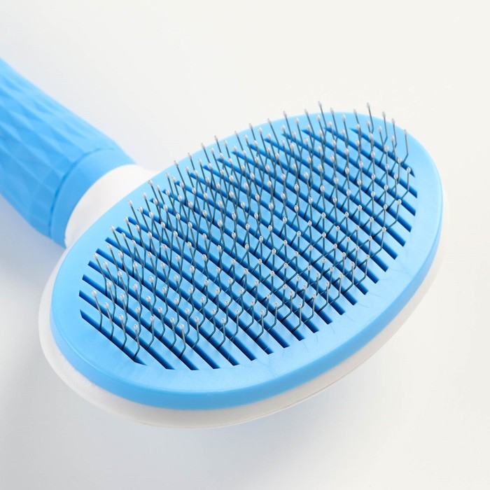 Пуходёрка с самоочисткой Пижон Premium округлая, с каплями, 10 х 19 см, голубая Пуходёрка с самоочисткой Пижон Premium округлая, с каплями, 10 х 19 см, голубая