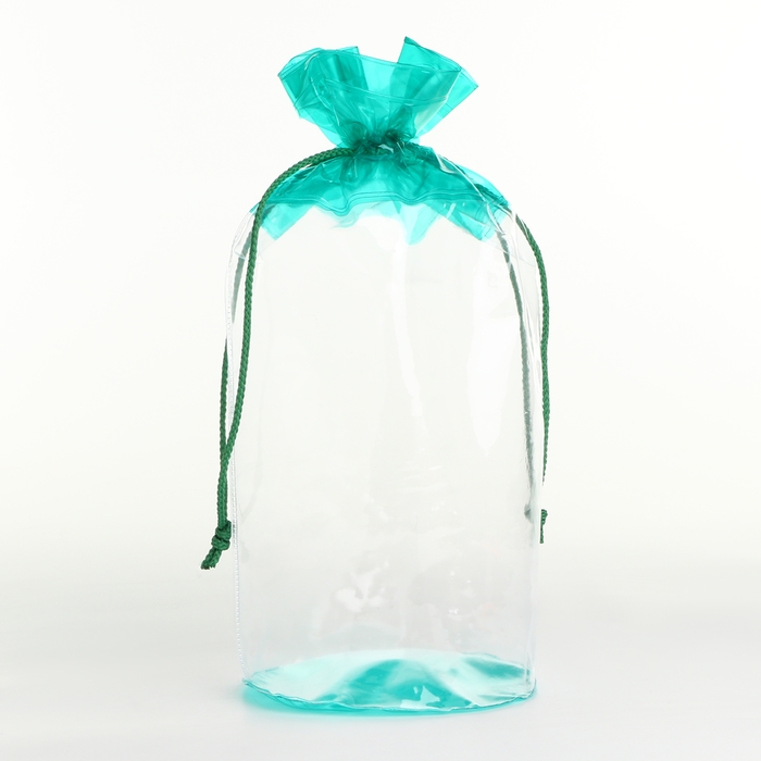 Косметичка на шнуре, цвет прозрачный/зелёный Косметичка на шнуре, цвет прозрачный/зелёный