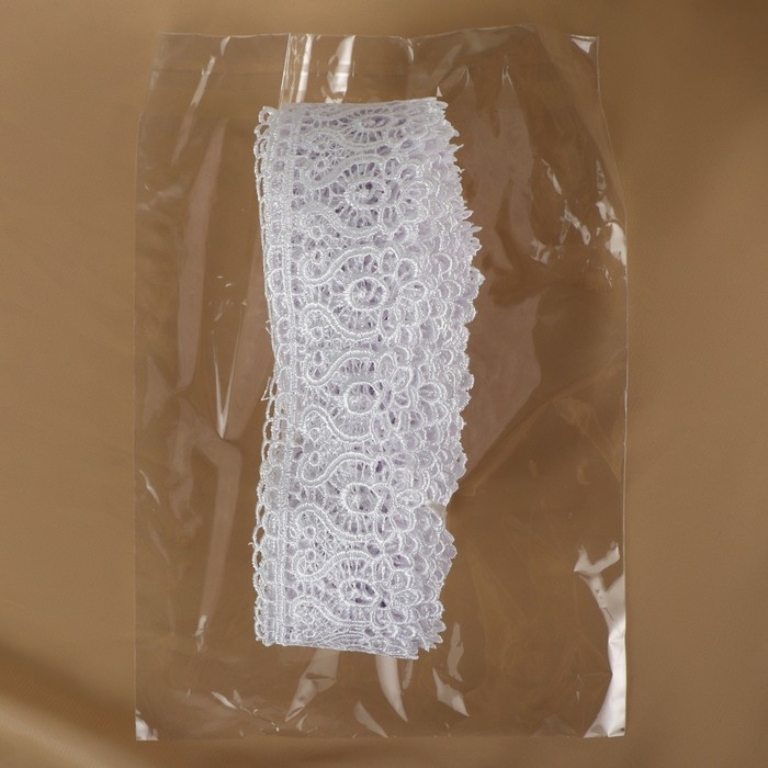 Кружево гипюровое, 46 мм × 11 ± 1 м, цвет белый Кружево гипюровое, 46 мм × 11 ± 1 м, цвет белый