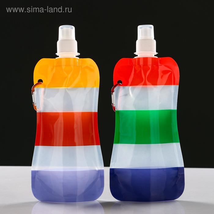 Фляжка для воды, 450 мл,  Фляжка для воды, 450 мл, "Радуга", 26 х 12 см, микс