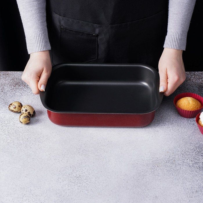 Набор противней «Эксперт», 3 предмета: 28,5×20 см, 34×24 см, 39,5×27 см, антипригарное покрытие, цвет бордовый Набор противней «Эксперт», 3 предмета: 28,5×20 см, 34×24 см, 39,5×27 см, антипригарное покрытие, цвет бордовый