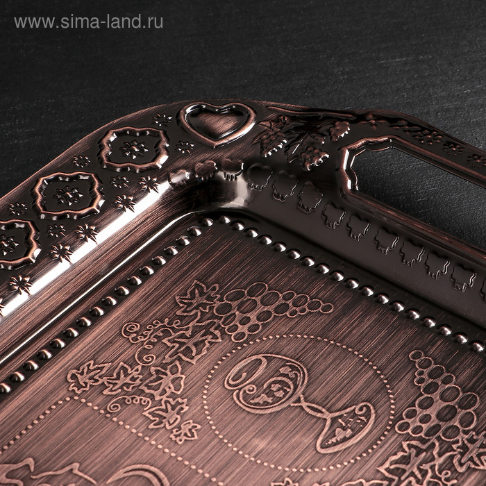 Поднос из нержавеющей стали «Дарк», 47×31 см, цвет бронзовый Поднос из нержавеющей стали «Дарк», 47×31 см, цвет бронзовый