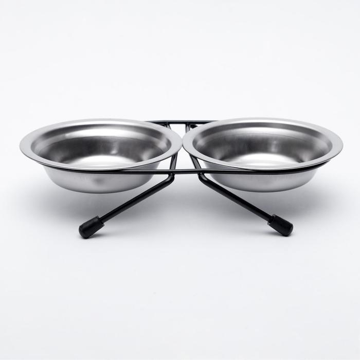 Набор из 2  мисок на подставке,  2 х 100 мл, чёрная подставка Набор из 2  мисок на подставке,  2 х 100 мл, чёрная подставка