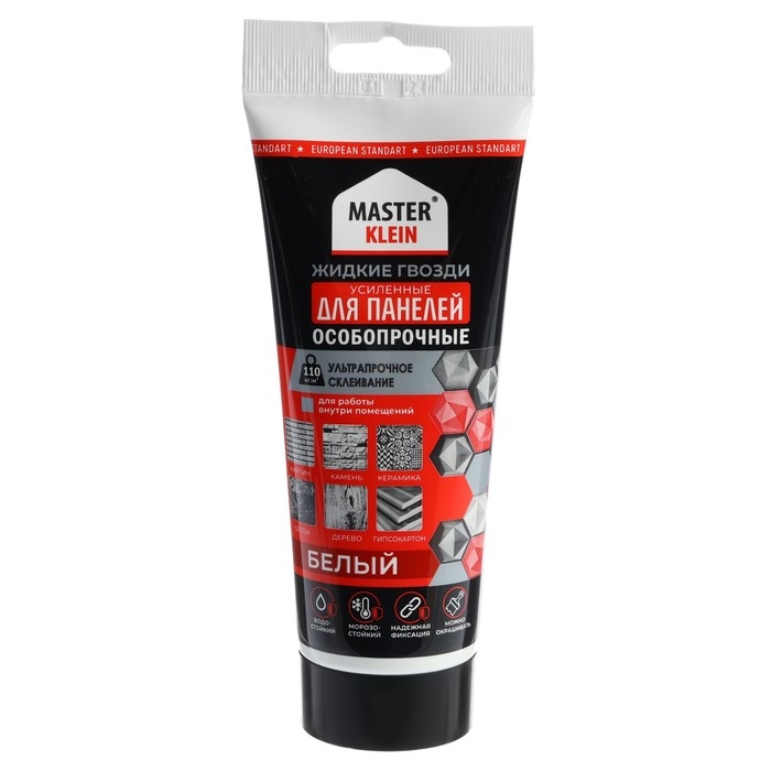 Жидкие гвозди Master Klein, особопрочные, для панелей, белые, 300 г/200 мл Жидкие гвозди Master Klein, особопрочные, для панелей, белые, 300 г/200 мл