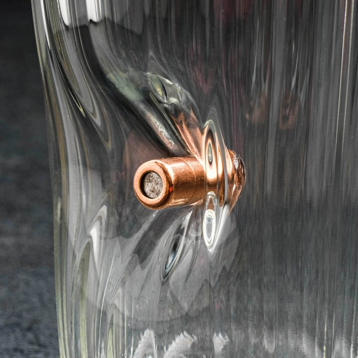 Стакан Стакан "Непробиваемый. 23 февраля", граненый, с пулей, 250 мл