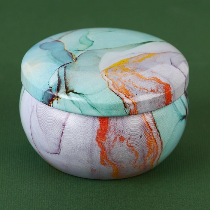 Новогодняя ароматическая свеча в банке «Новый год: Голубой мрамор», аромат еловые шишки, 6 х 6 х 4 см. Новогодняя ароматическая свеча в банке «Новый год: Голубой мрамор», аромат еловые шишки, 6 х 6 х 4 см.