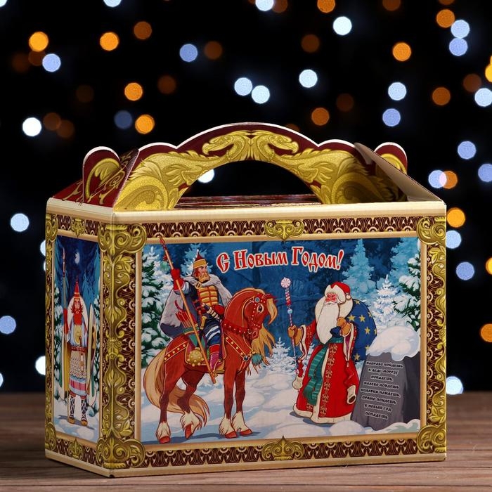 Новый год. Подарочная коробка Новый год. Подарочная коробка "Богатыри", 25 x 12 x 24 см.