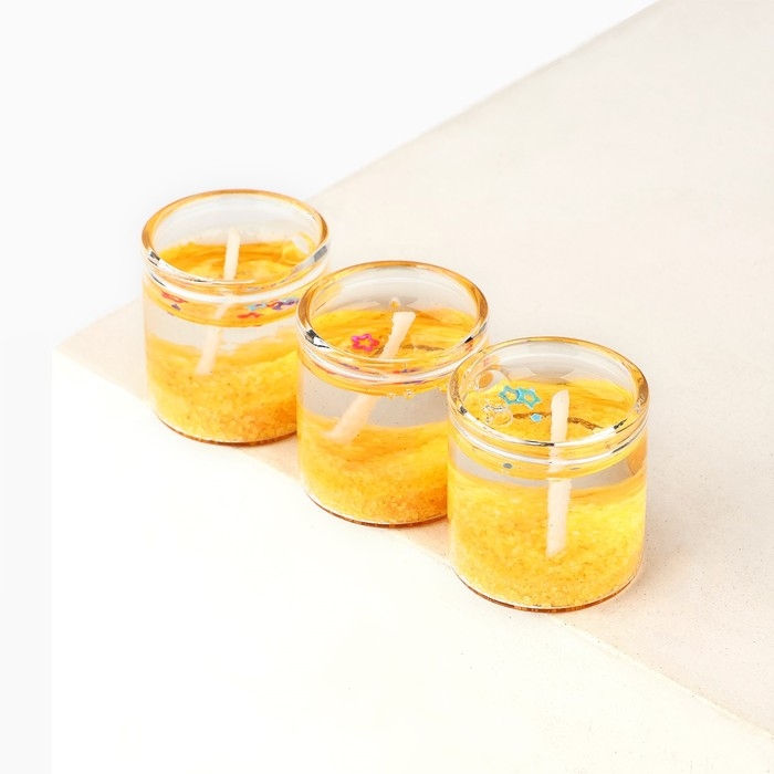 Свечи гелевые новогодние «На счастье» на Новый год на Новый год, 3 шт, золотые, 2,5 х2,5 х 2,5 см Свечи гелевые новогодние «На счастье» на Новый год на Новый год, 3 шт, золотые, 2,5 х2,5 х 2,5 см