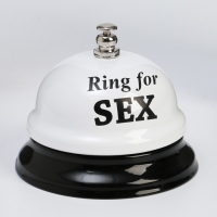 Звонок настольный "Ring for a sex", 7.5 х 7.5 х 6 см, белый