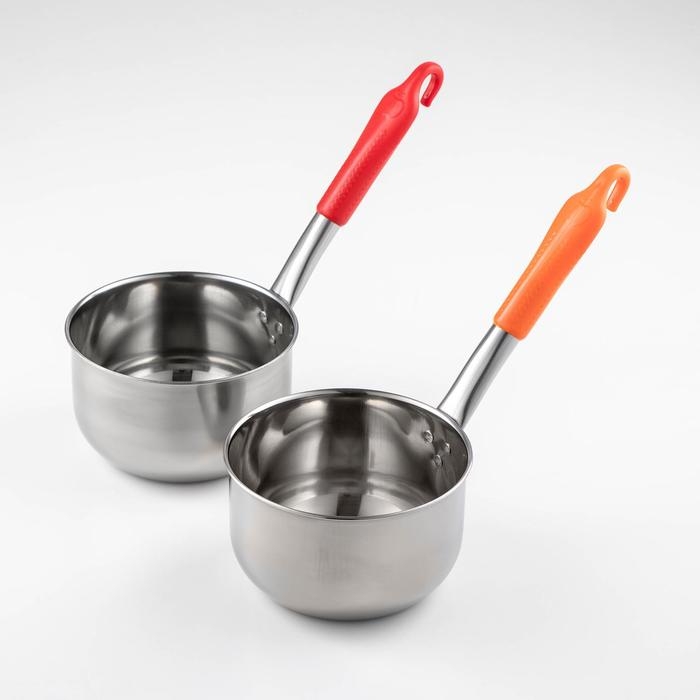 Ковш из нержавеющей стали, 1 л, пластиковая ручка, цвет ручки МИКС Ковш из нержавеющей стали, 1 л, пластиковая ручка, цвет ручки МИКС