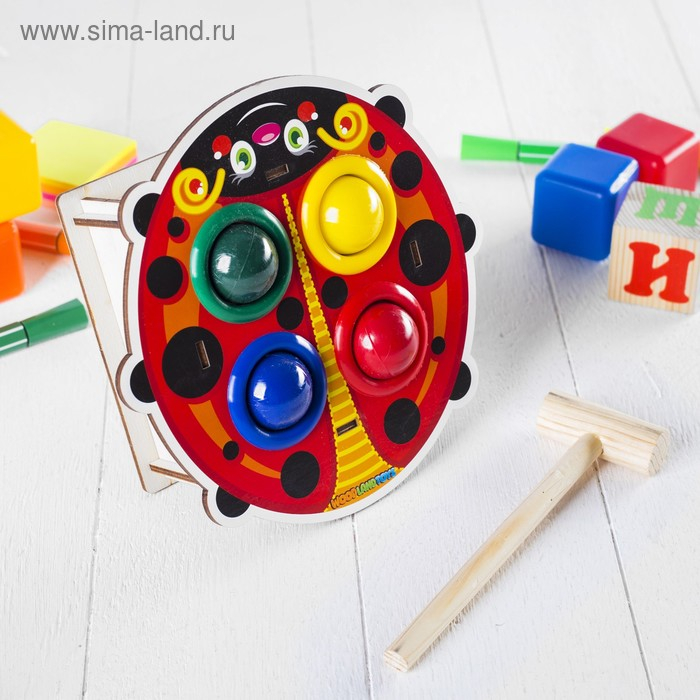 Стучалка-сортер «Божья коровка», с молотком Стучалка-сортер «Божья коровка», с молотком