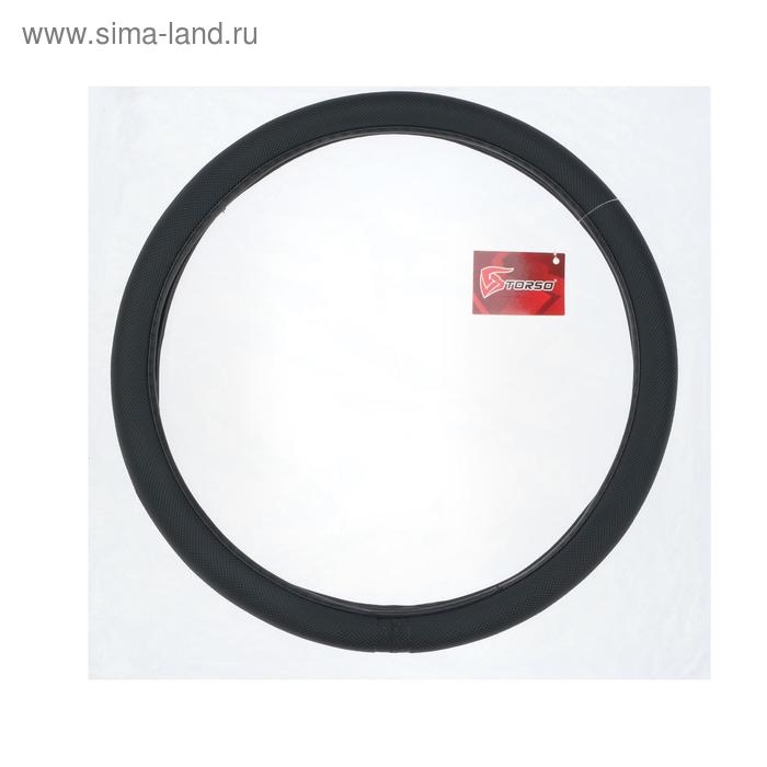 Оплетка на руль TORSO, полиуретан, размер 38 см, черный Оплетка на руль TORSO, полиуретан, размер 38 см, черный