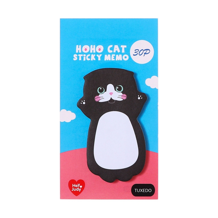 Блок для записей 35мм х 70мм 30л Черно - белый котик Блок для записей 35мм х 70мм 30л Черно - белый котик