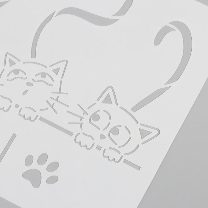 Трафарет пластик Трафарет пластик "Кошачья любовь" 21х29,7 см