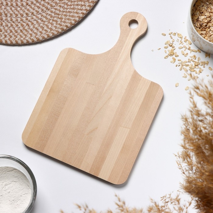 Доска разделочная Доляна, с ручкой, массив берёзы, 30×20×1,2 см Доска разделочная Доляна, с ручкой, массив берёзы, 30×20×1,2 см