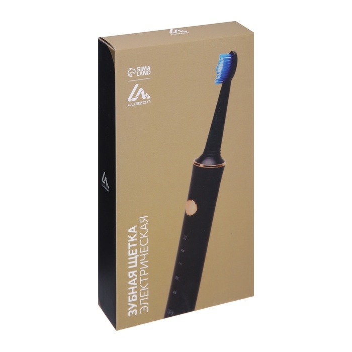 Электрическая зубная щётка Luazon LP-002, вибрационная, 31000 дв/мин, 4 насадки, АКБ, черная Электрическая зубная щётка Luazon LP-002, вибрационная, 31000 дв/мин, 4 насадки, АКБ, черная