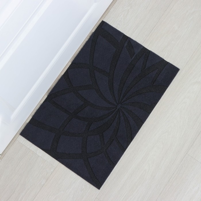 Коврик придверный влаговпитывающий Доляна, без окантовки, 38×58 см, цвет синий Коврик придверный влаговпитывающий Доляна, без окантовки, 38×58 см, цвет синий