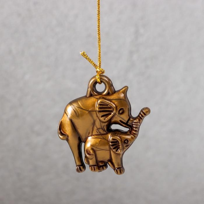 Музыка ветра металл, полистоун Музыка ветра металл, полистоун "Семь слонов на бивне" 9 колокольчиков 44х21 см