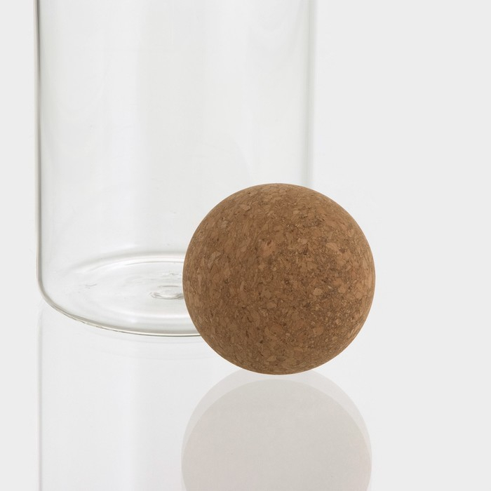 Банка стеклянная для хранения сыпучих продуктов &laquo;Эко&raquo;, 800 мл, 9&times;18 см, с пробковой крышкой