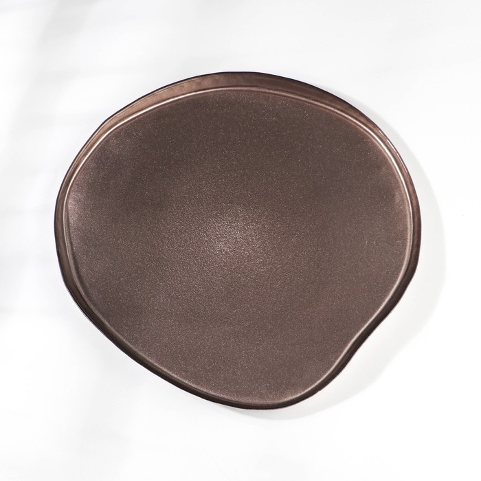 Блюдо с бортом Trend, стеклянное, d=28 см, цвет коричневый Блюдо с бортом Trend, стеклянное, d=28 см, цвет коричневый