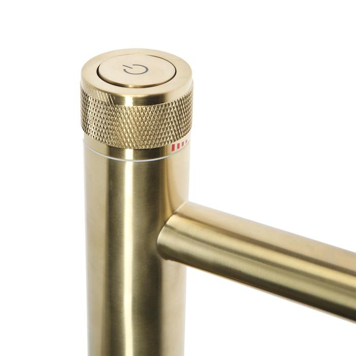 Смеситель для раковины Accoona A90121AW, нажимной, латунь, золото/сатин Смеситель для раковины Accoona A90121AW, нажимной, латунь, золото/сатин