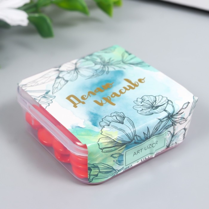 Пуговицы пластик на полуножке Пуговицы пластик на полуножке "Кругляш коралл" 1,3х1,3 см набор 50 шт 2х5,5х5,5 см