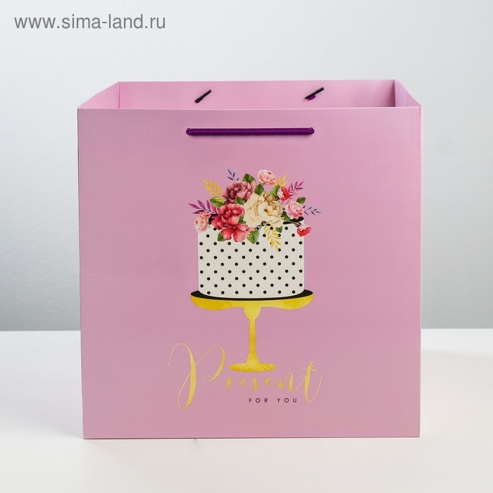 Квадратный пакет «Подарок для тебя», 30 х 30 х 30 см Квадратный пакет «Подарок для тебя», 30 х 30 х 30 см