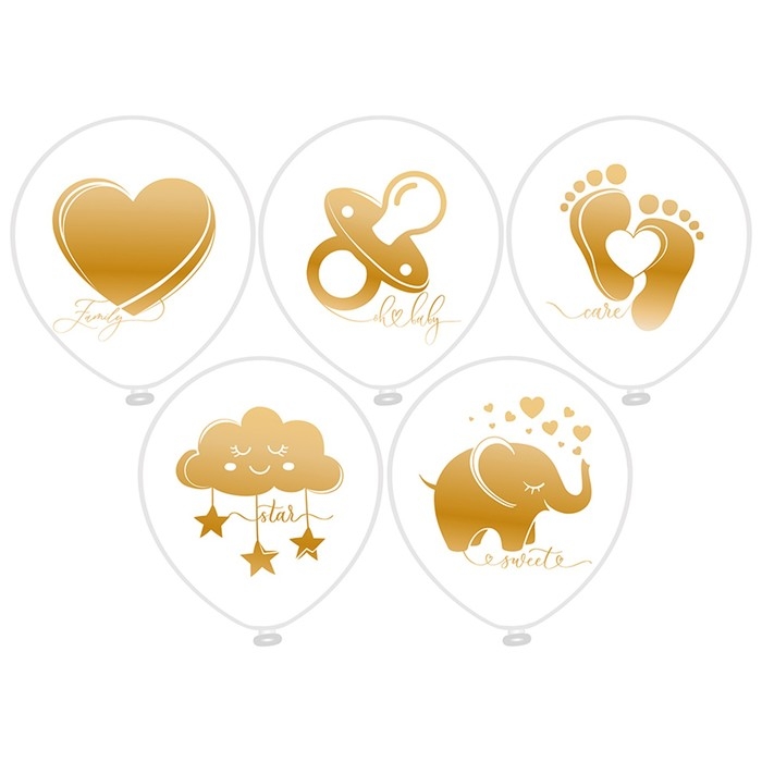 Шар латексный 12" &laquo;Золотой малыш!&raquo;, набор 25 шт., цвет белый